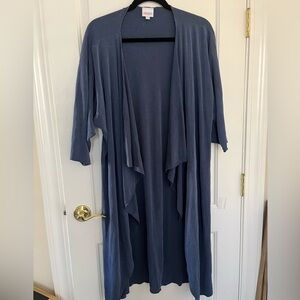 LuLaRoe Shirley Blue size M  long open front Cardigan